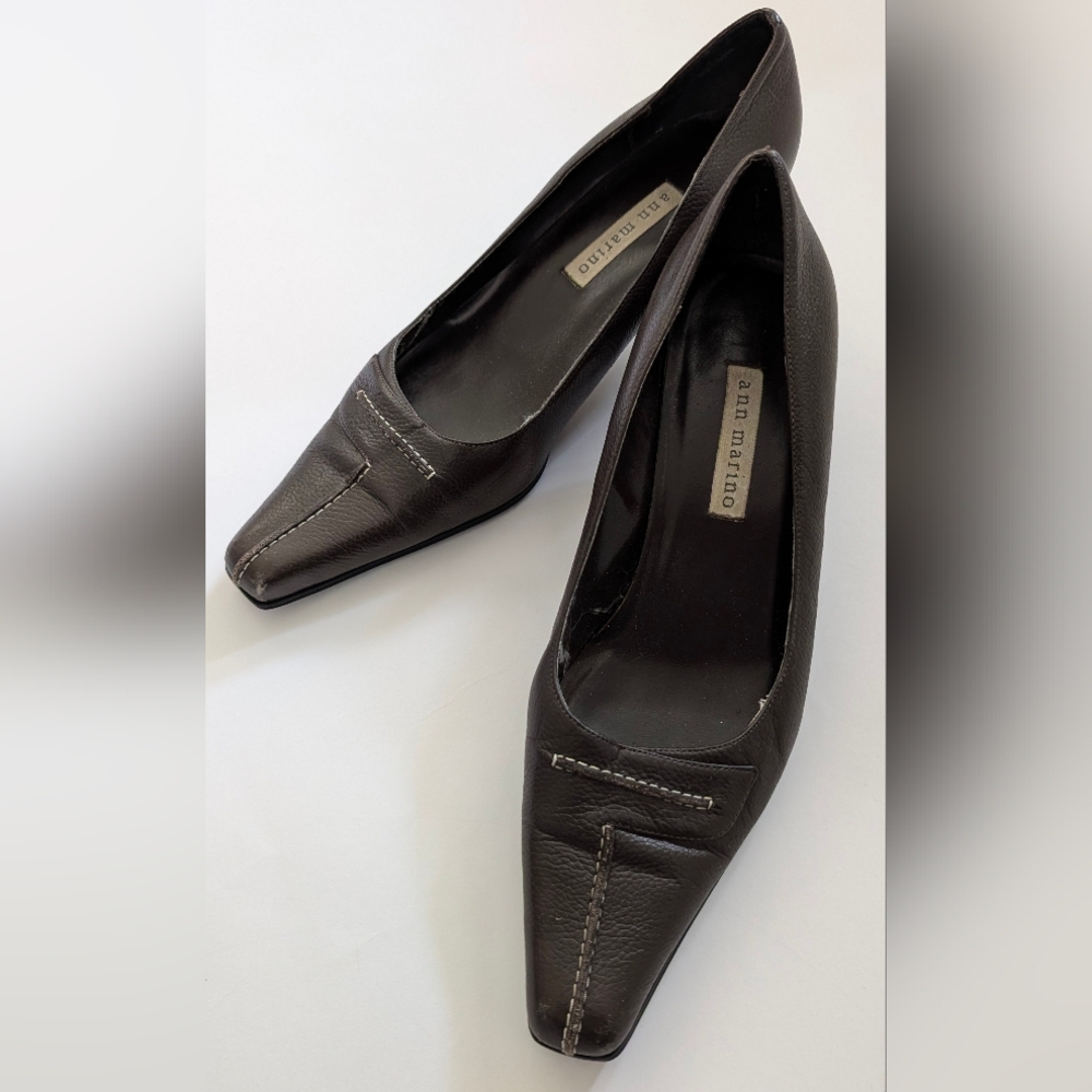 Ann Marino Dark Brown Leather Heels